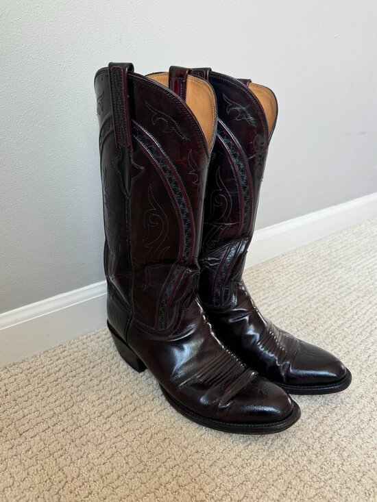 Lucchese Gavin Cowboy Boots, Black Cherry, Men\'s 8.5 main image 8